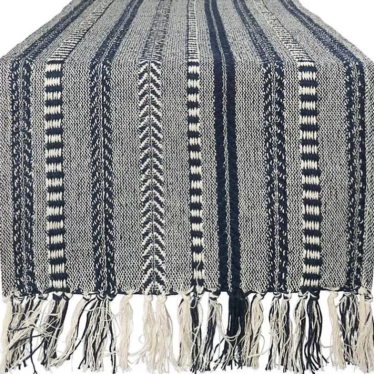 Navy Braided Stripe Table Runner, 72 in.>Kirklands Home Best Sale