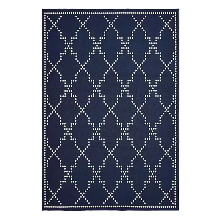 Navy Caden Outdoor Area Rug, 5x7>Kirklands Home Store