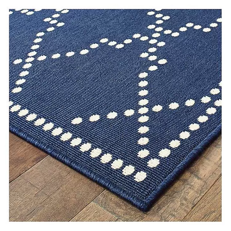 Navy Caden Outdoor Area Rug, 5x7>Kirklands Home Store