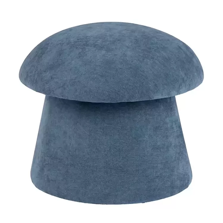 Navy Chenille Mushroom Storage Ottoman>Kirklands Home New