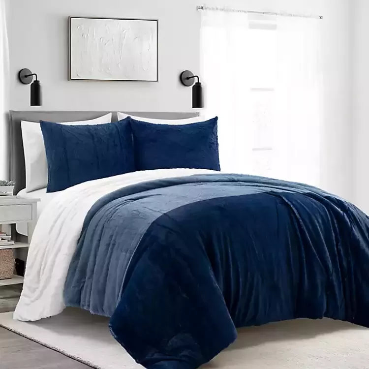 Navy Color Block 3-pc. Full/Queen Comforter Set>Kirklands Home Flash Sale