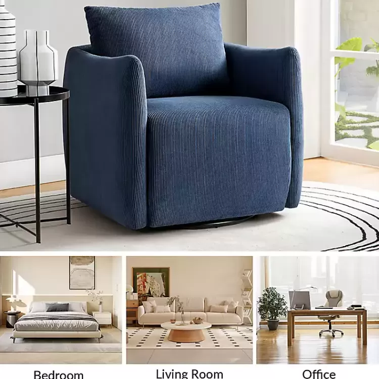 navy_corduroy_swivel_accent_chair_2.webp Navy Corduroy Swivel Accent Chair>Kirklands Home Discount