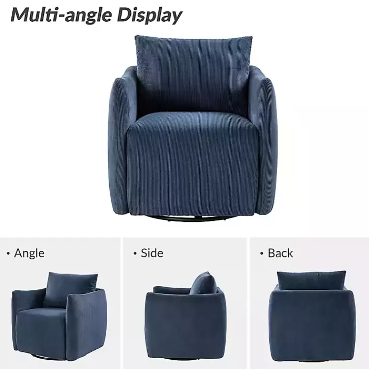 navy_corduroy_swivel_accent_chair_3.webp Navy Corduroy Swivel Accent Chair>Kirklands Home Discount