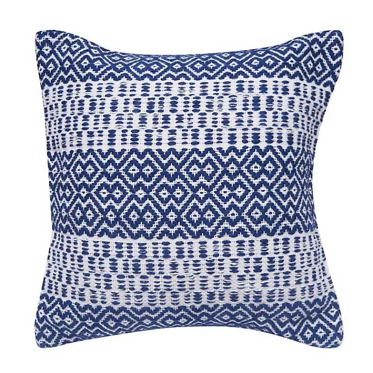 Navy Diamond Stripe Indoor/Outdoor Pillow>Kirklands Home Best