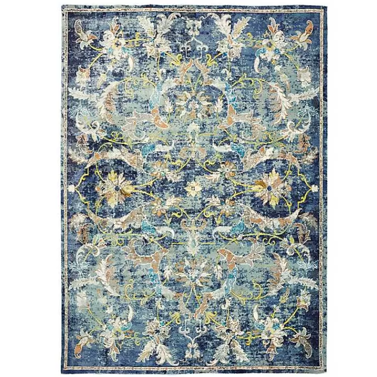 Navy Faded Floral Area Rug, 4x6>Kirklands Home New