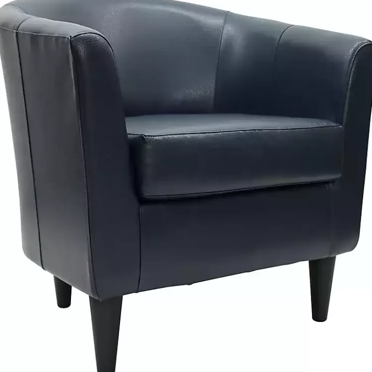 Navy Faux Leather Winslow Accent Chair>Kirklands Home Fashion