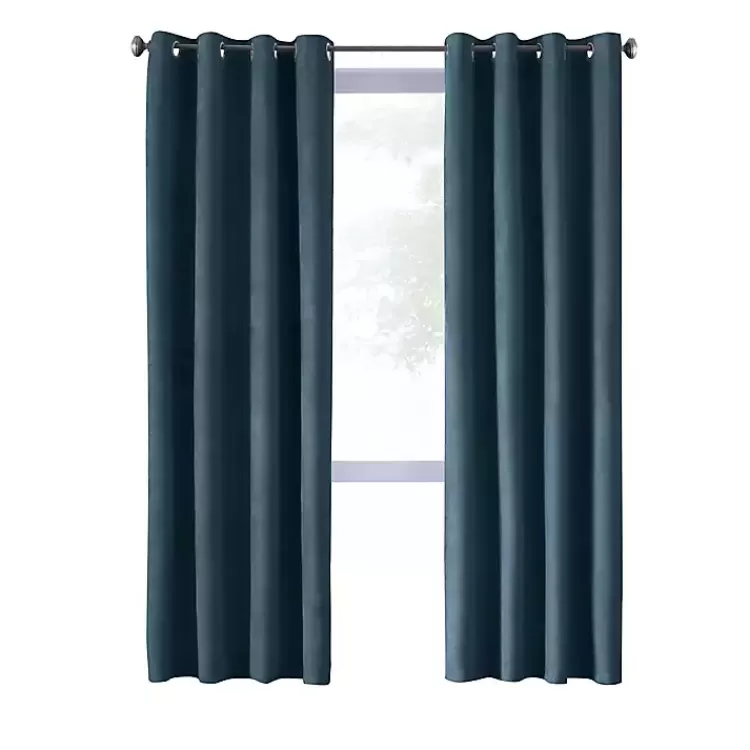 Navy Faux Suede Blackout Curtain Panel, 95 in.>Kirklands Home Store