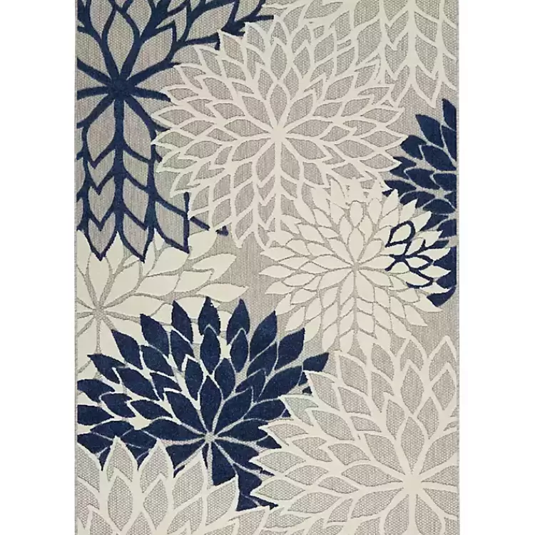 Navy Floral Burst Outdoor Area Rug, 5x7>Kirklands Home Cheap