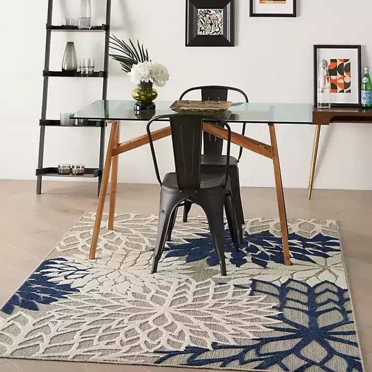 navy_floral_burst_outdoor_area_rug_x_7.webp Navy Floral Burst Outdoor Area Rug, 5x7>Kirklands Home Cheap