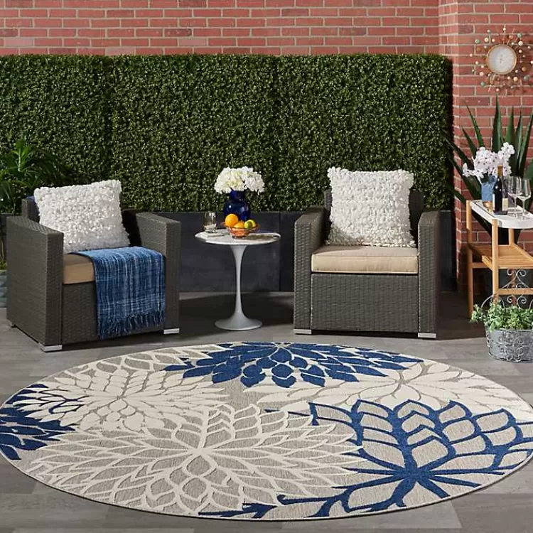 navy_floral_burst_round_outdoor_area_rug_x_5.webp Navy Floral Burst Round Outdoor Area Rug, 7x7>Kirklands Home Discount
