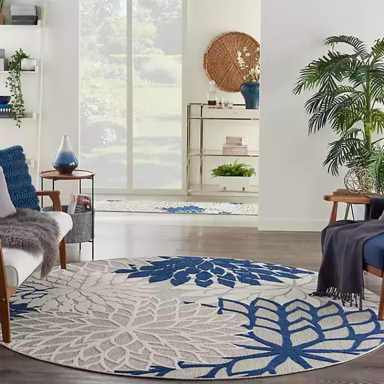 navy_floral_burst_round_outdoor_area_rug_x_7.webp Navy Floral Burst Round Outdoor Area Rug, 7x7>Kirklands Home Discount