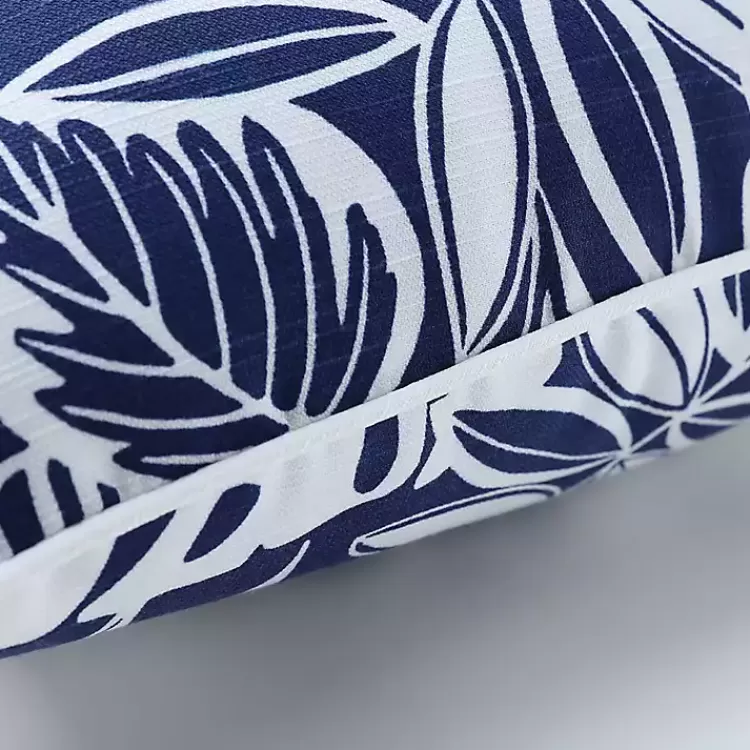 Navy Foliage 2-pc. Outdoor Lumbar Pillows, 18 in.>Kirklands Home Shop