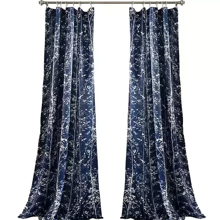Navy Forest Curtain Panel Set, 95 in.>Kirklands Home Outlet