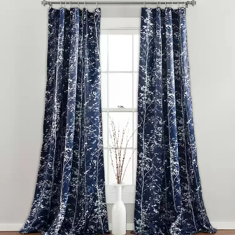 Navy Forest Curtain Panel Set, 95 in.>Kirklands Home Outlet
