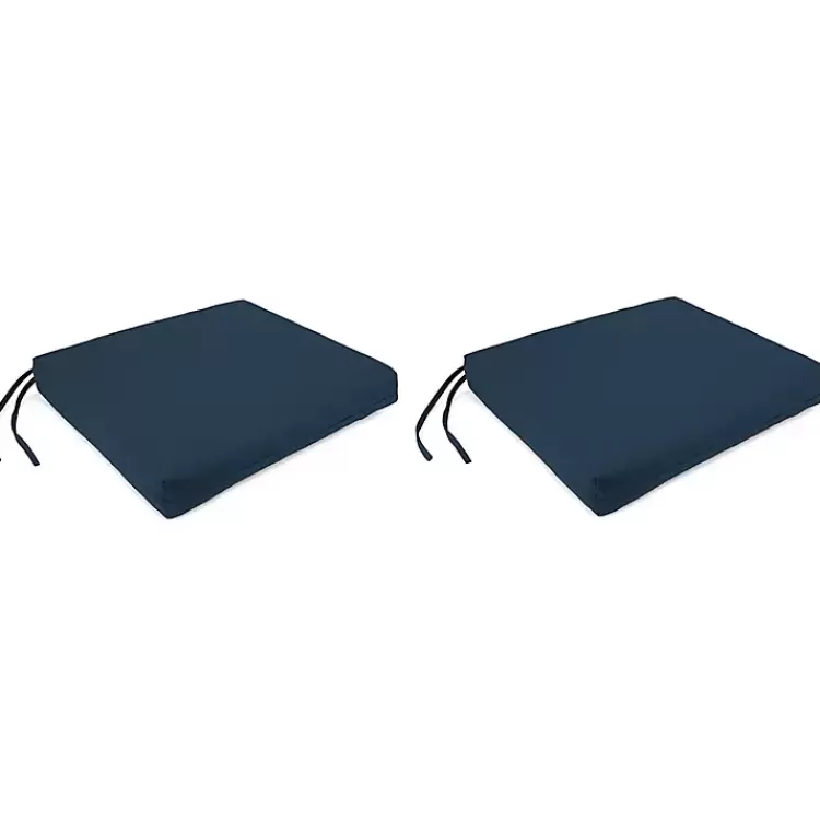 Navy French Edge Outdoor Chair Cushions, Set of 2>Kirklands Home Best Sale