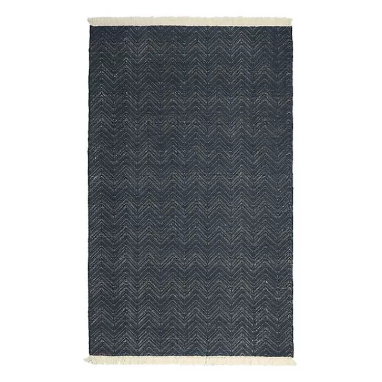 Navy Handwoven Herringbone Area Rug, 2x3>Kirklands Home Hot