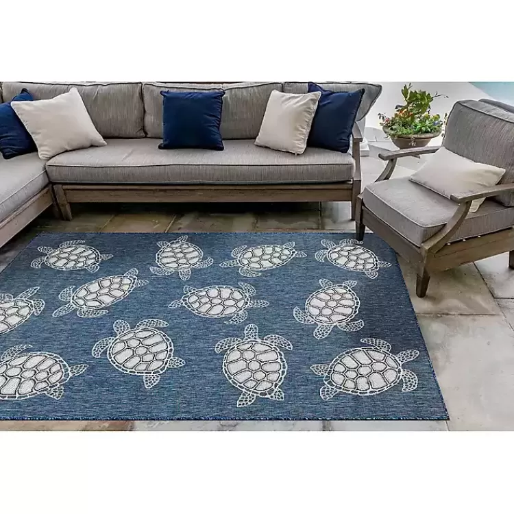 Navy Harrison Turtle Indoor/Outdoor Area Rug, 7x9>Kirklands Home Cheap