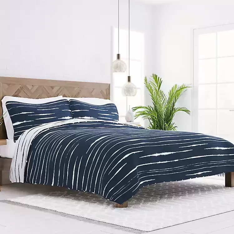 Navy Linear Reversible 3-pc. King Quilt Set>Kirklands Home Discount