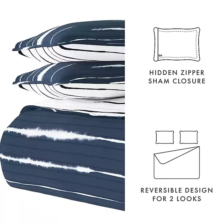 navy_linear_reversible_pc_king_quilt_set_7.webp Navy Linear Reversible 3-pc. King Quilt Set>Kirklands Home Discount