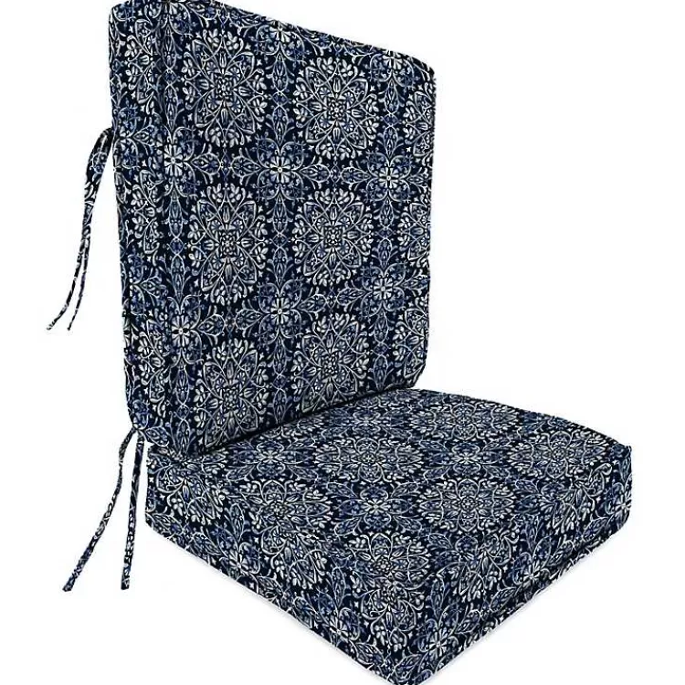 Navy Medallion Outdoor Deep Seat Cushion>Kirklands Home Cheap