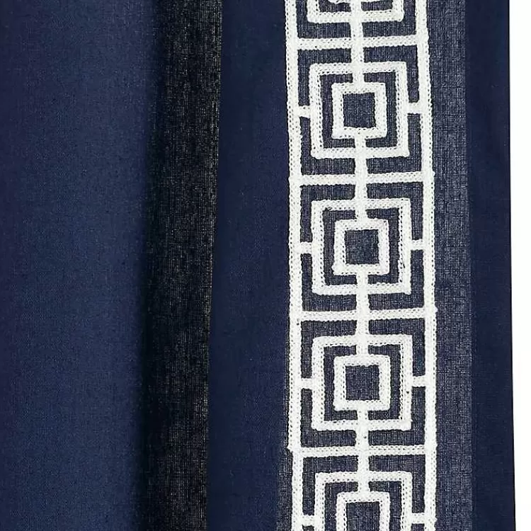 Navy Modern Square Border Curtain Panel, 84 in.>Kirklands Home Best