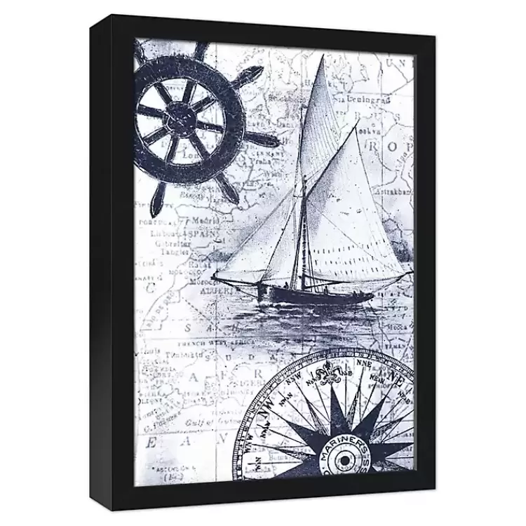 Navy Nautical Framed Canvas Art Print>Kirklands Home Cheap