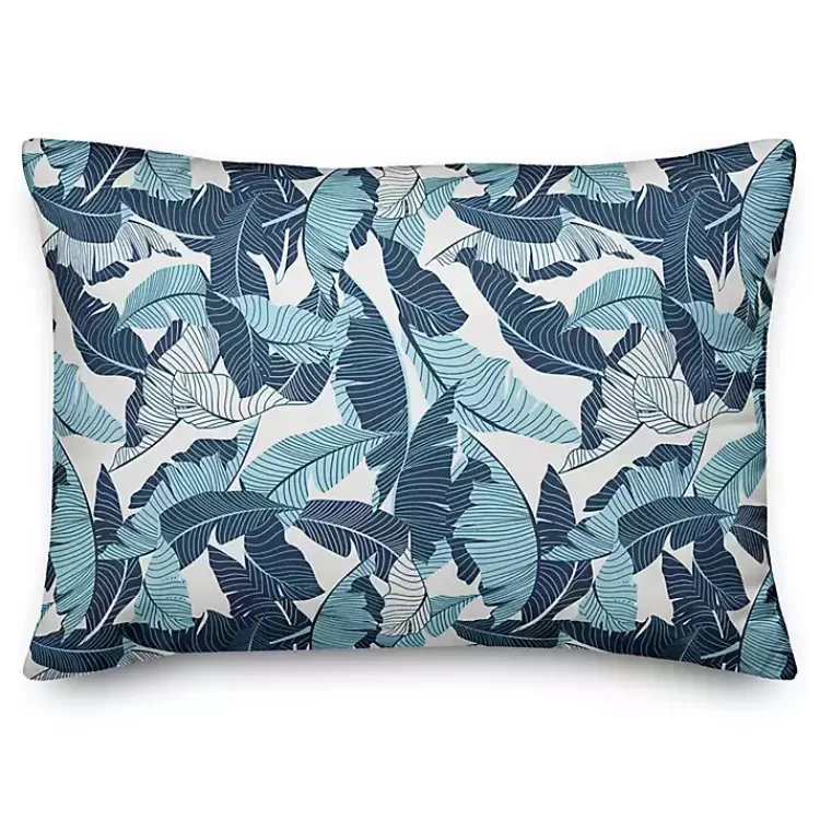 Navy Palm Outdoor Accent Pillow>Kirklands Home Cheap