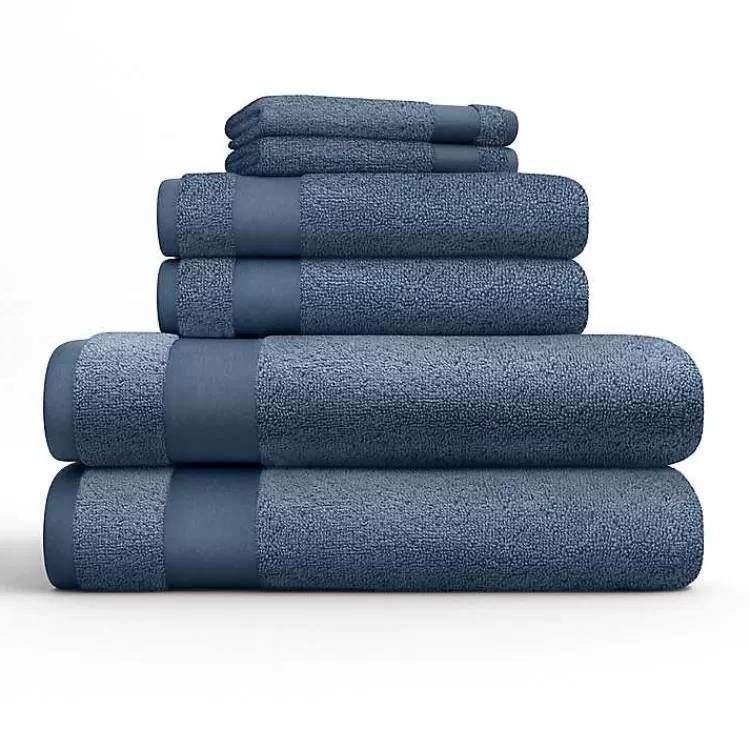 Navy 6-pc. Essential Cotton Bath Towels>Kirklands Home Best Sale