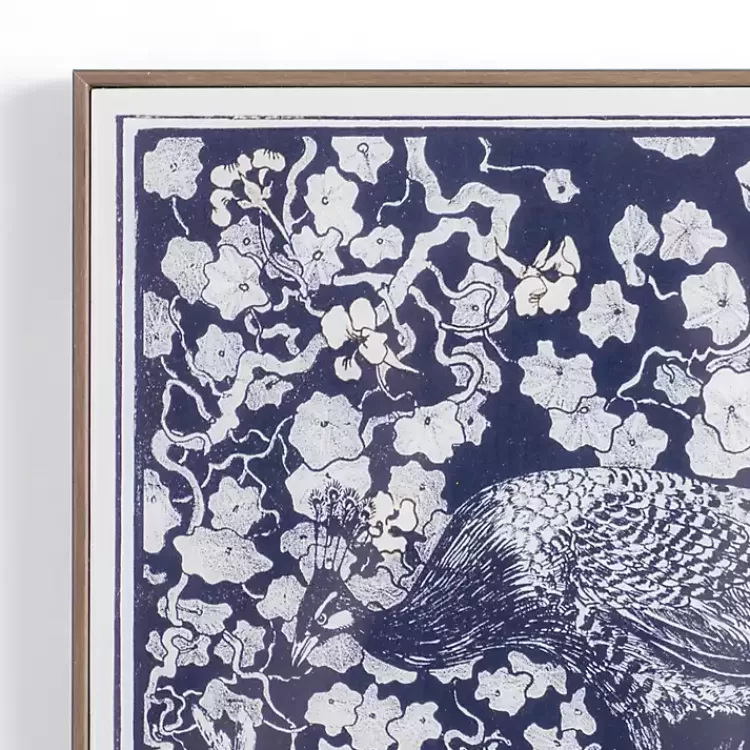 Navy Peacock Framed Art Print>Kirklands Home Sale