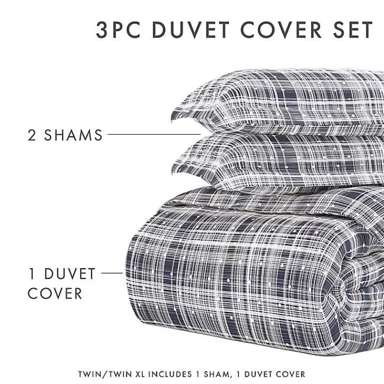 navy_plaid_polka_dot_pc_twin_duvet_cover_set_4.webp Navy Plaid Polka Dot 2-pc. Twin Duvet Cover Set>Kirklands Home Shop