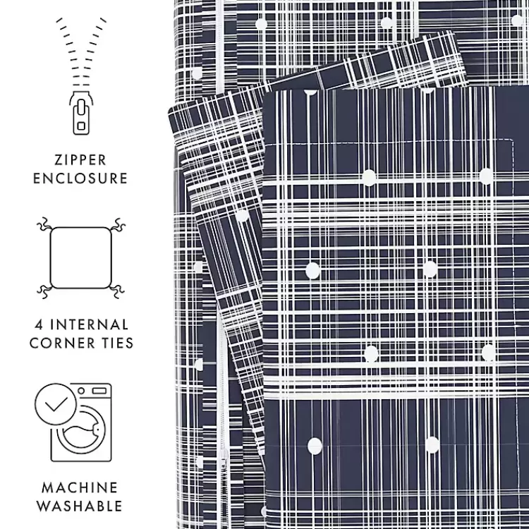 navy_plaid_polka_dot_pc_twin_duvet_cover_set_6.webp Navy Plaid Polka Dot 2-pc. Twin Duvet Cover Set>Kirklands Home Shop