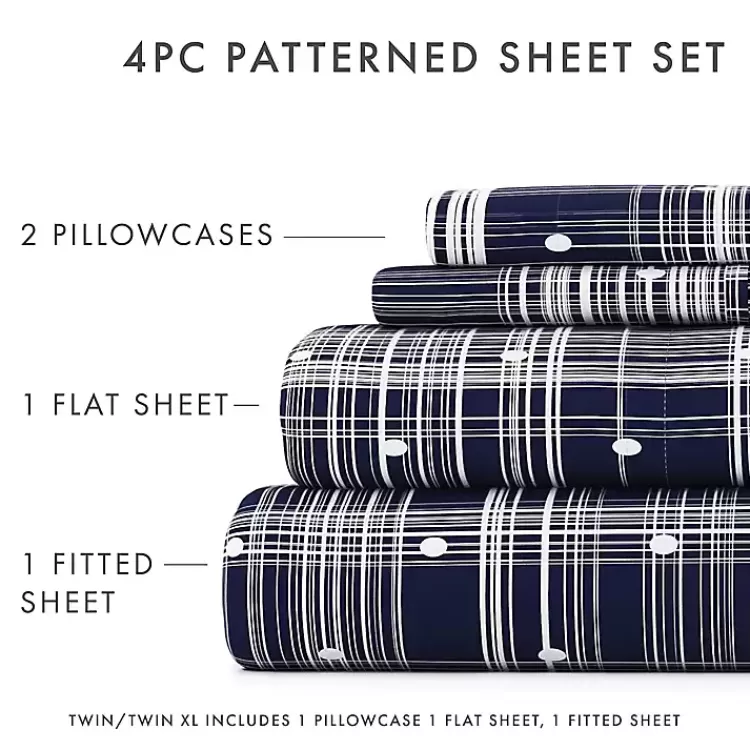 navy_plaid_polka_dot_pc_twin_sheet_set_4.webp Navy Plaid Polka Dot 3-pc. Twin Sheet Set>Kirklands Home Best Sale