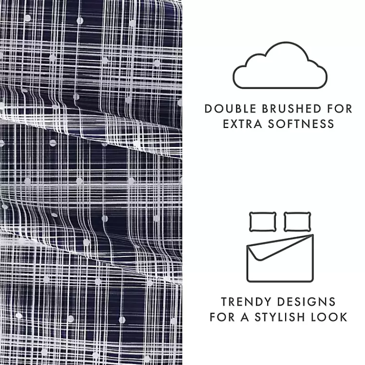 navy_plaid_polka_dot_pc_twin_sheet_set_6.webp Navy Plaid Polka Dot 3-pc. Twin Sheet Set>Kirklands Home Best Sale