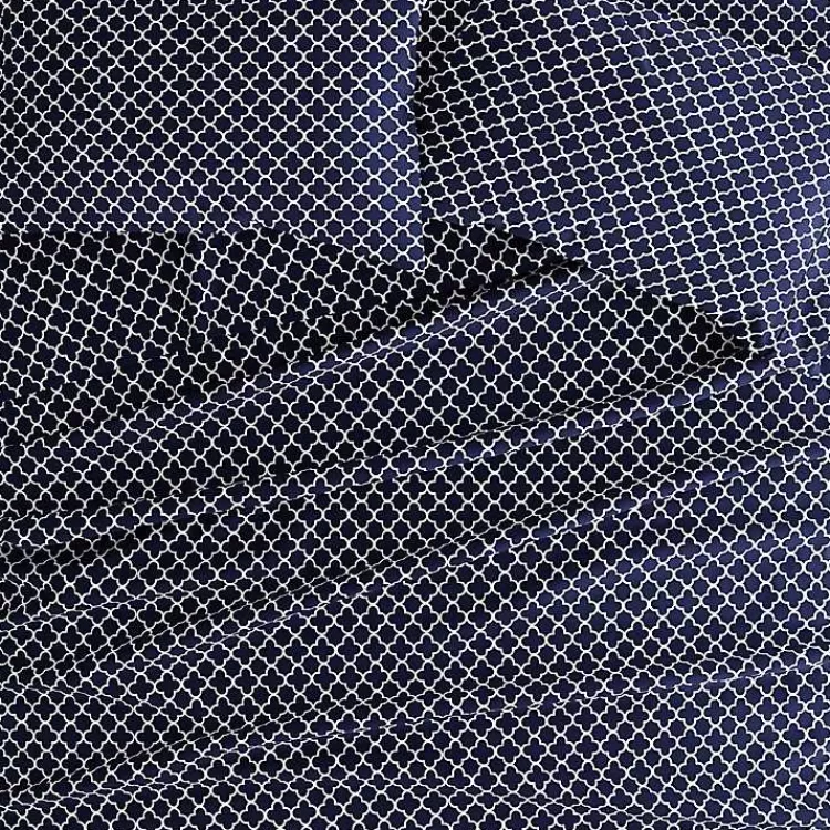 navy_quatrefoil_pc_full_sheet_set_2.webp Navy Quatrefoil 4-pc. Full Sheet Set>Kirklands Home Clearance