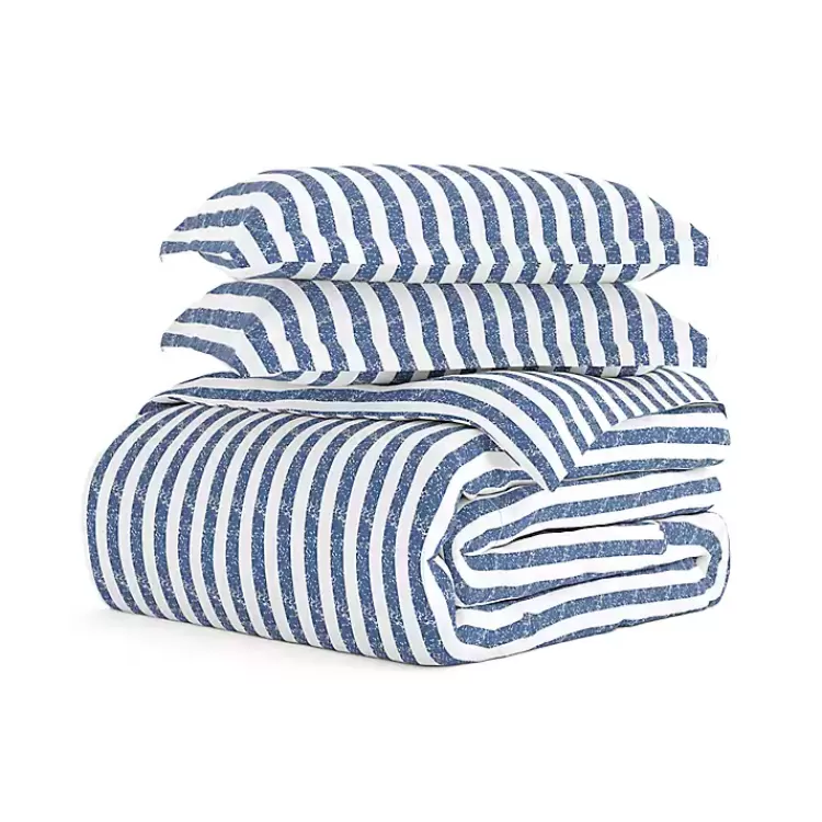 Navy Rugged Stripe 2-pc. Twin Duvet Cover Set>Kirklands Home Flash Sale