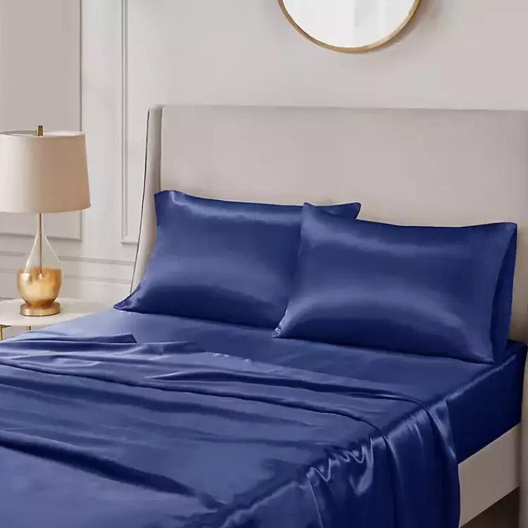 navy_satin_standard_pc_pillow_case_set_2.webp Navy Satin Standard 2-pc. Pillow Case Set>Kirklands Home Discount
