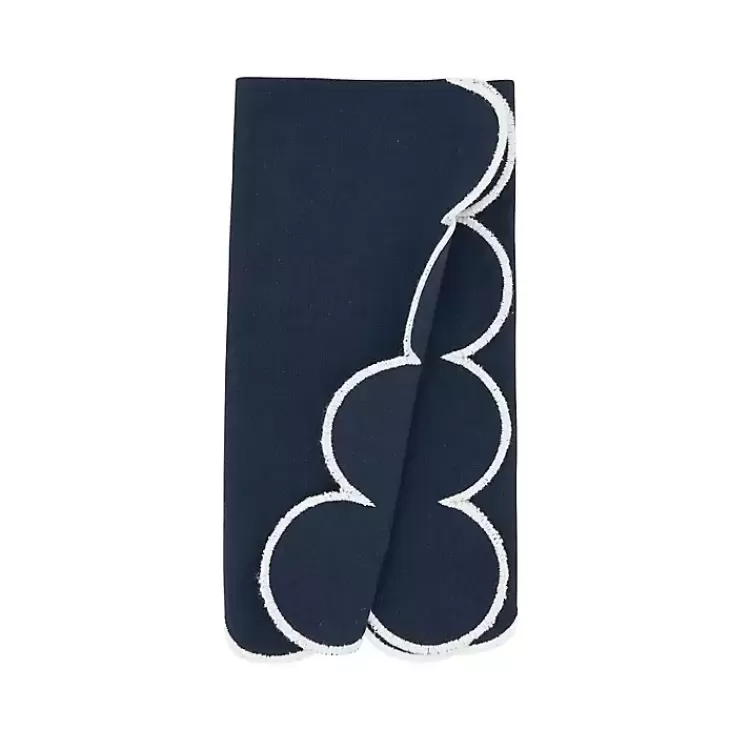 Navy Scalloped Edge Napkins, Set of 4>Kirklands Home Shop