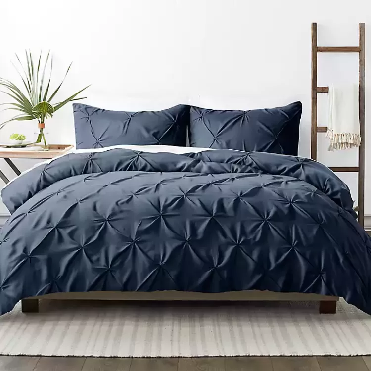 Navy Soft Pinched 3-pc. Twin Duvet Cover Set>Kirklands Home Best Sale