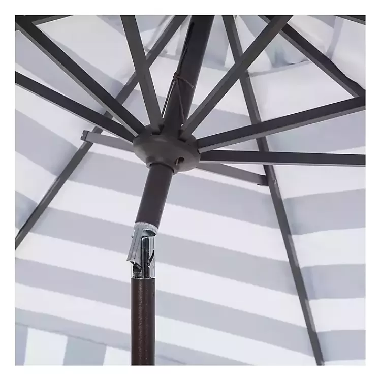 navy_stripe_auto_tilt__ft_outdoor_umbrella_2.webp Navy Stripe Auto Tilt 9 ft. Outdoor Umbrella>Kirklands Home Clearance
