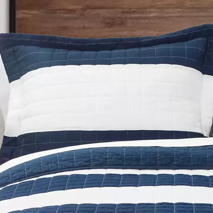 Navy Stripe 3-pc. Full/Queen Quilt Set>Kirklands Home Online
