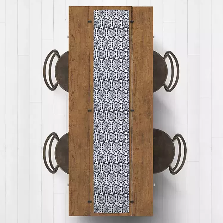 Navy Succulent Pattern Table Runner>Kirklands Home Outlet