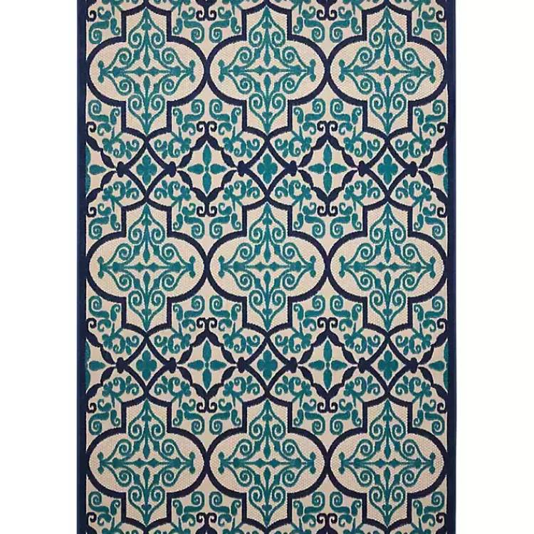 Navy Trellis Outdoor Area Rug, 7x10>Kirklands Home Shop