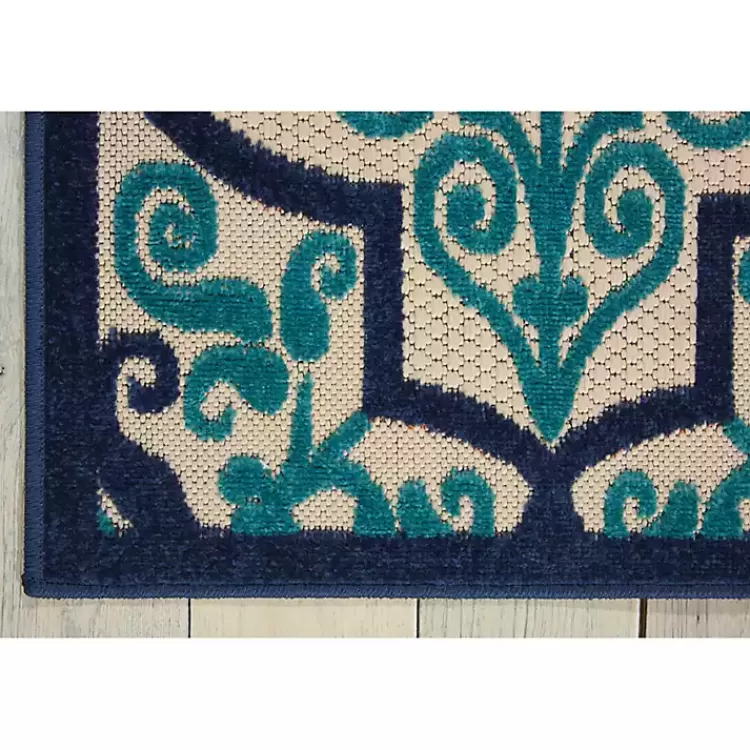 Navy Trellis Outdoor Area Rug, 7x10>Kirklands Home Shop