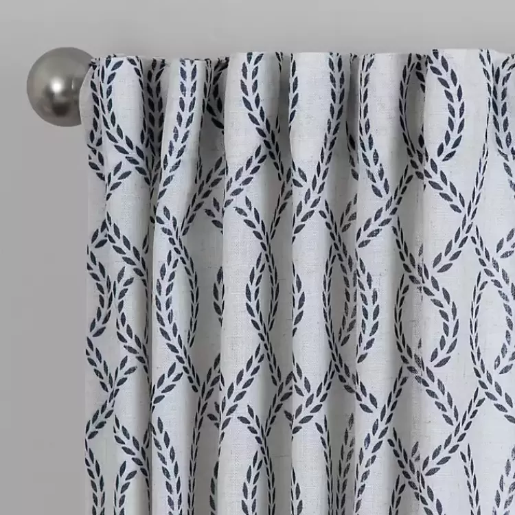 navy_trellis_woven_single_curtain_panel__in_3.webp Navy Trellis Woven Single Curtain Panel, 84 in.>Kirklands Home New