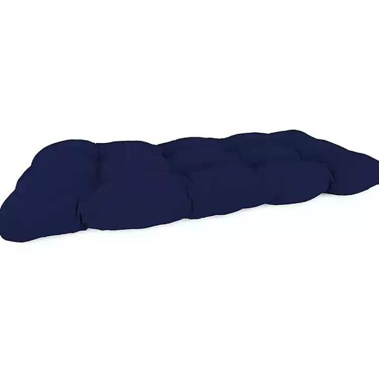 Navy Tufted Canvas Outdoor Bench Cushion>Kirklands Home Cheap