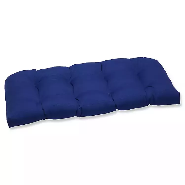 Navy Tufted Outdoor Loveseat Cushion>Kirklands Home Sale