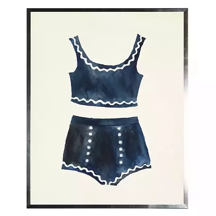 Navy Two Piece Bathing Suit Framed Art Print>Kirklands Home Best