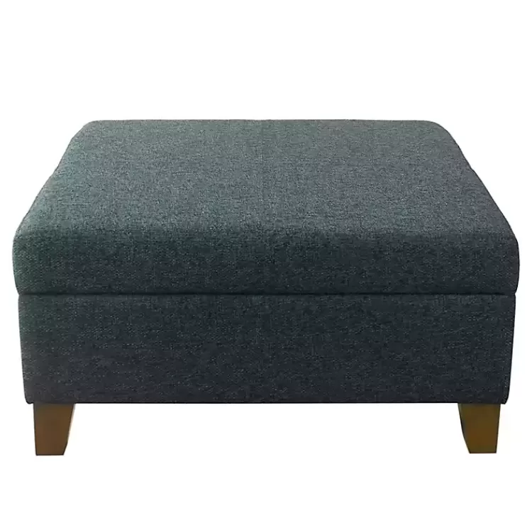 Navy Upholstered Square Storage Ottoman>Kirklands Home Clearance