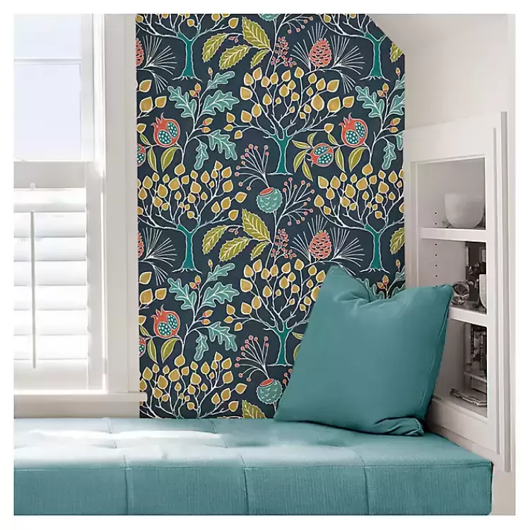 Navy Vintage Flora Peel & Stick Wallpaper>Kirklands Home Clearance