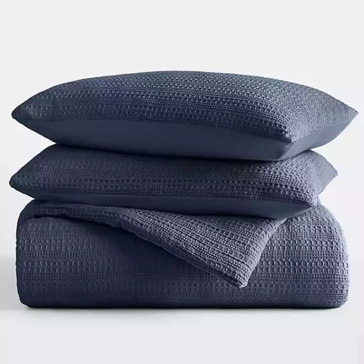 Navy Waffle Ultra-Soft 3-pc. Twin Comforter Set>Kirklands Home Discount